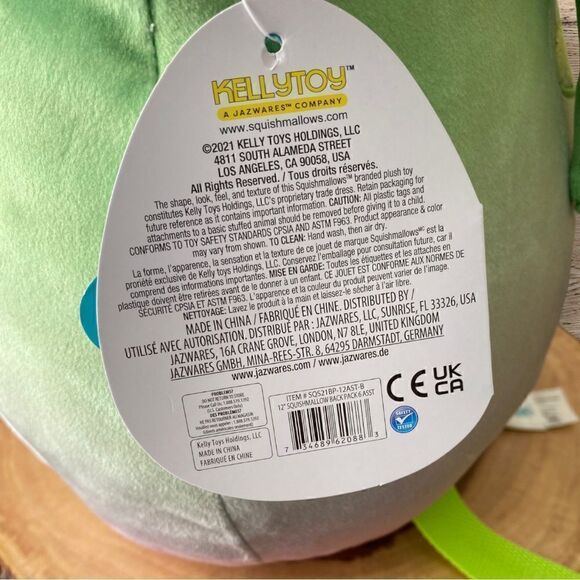 Squishmallows Series 2 NWT 12" Denton the Chameleon Plush Doll Soft Backpack New - Picture 9 of 9